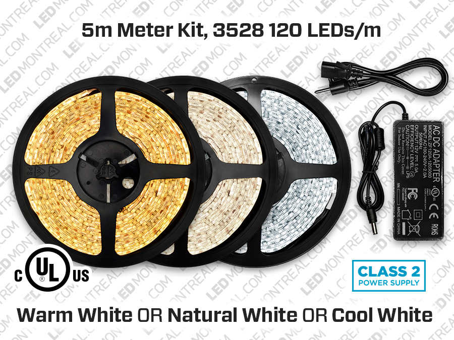 12V Single Color 3528 120 LED/m 5m LED Strip Kit