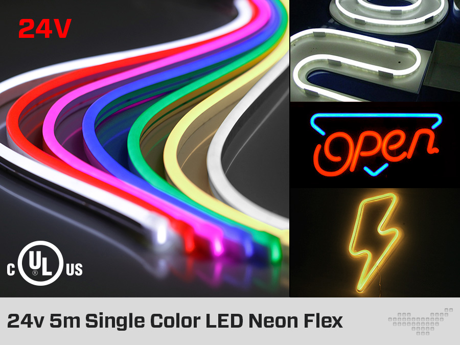 24V DC Single Color 5m LED Neon Flex