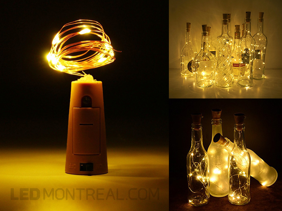 Lumières LED avec bouchon de bouteille