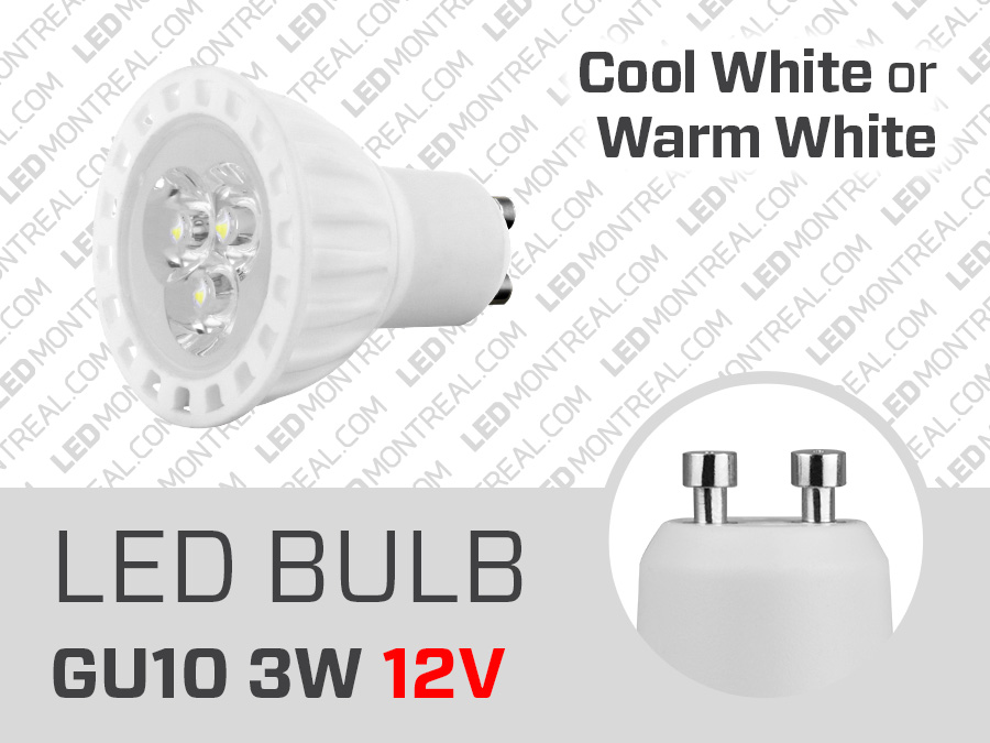 Belastingen Bijdragen Bedelen 12V GU10 3W Dimmable SMD LED Bulb - LED Montreal
