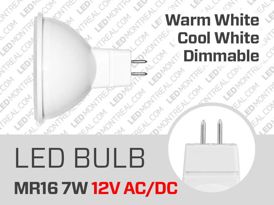 Ampoule LED 12V AC/DC MR16 Compacte 7W - LED Montreal