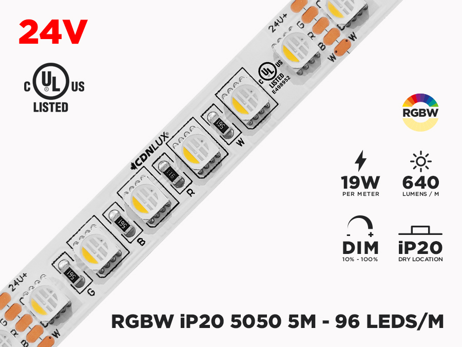 Connecteur de ruban LED ruban à ruban 24V RGBW 5050 SMD IP20 avec