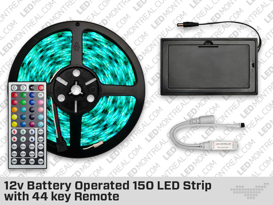 12v Battery Operated 150 LED Strip with 44 key Remote