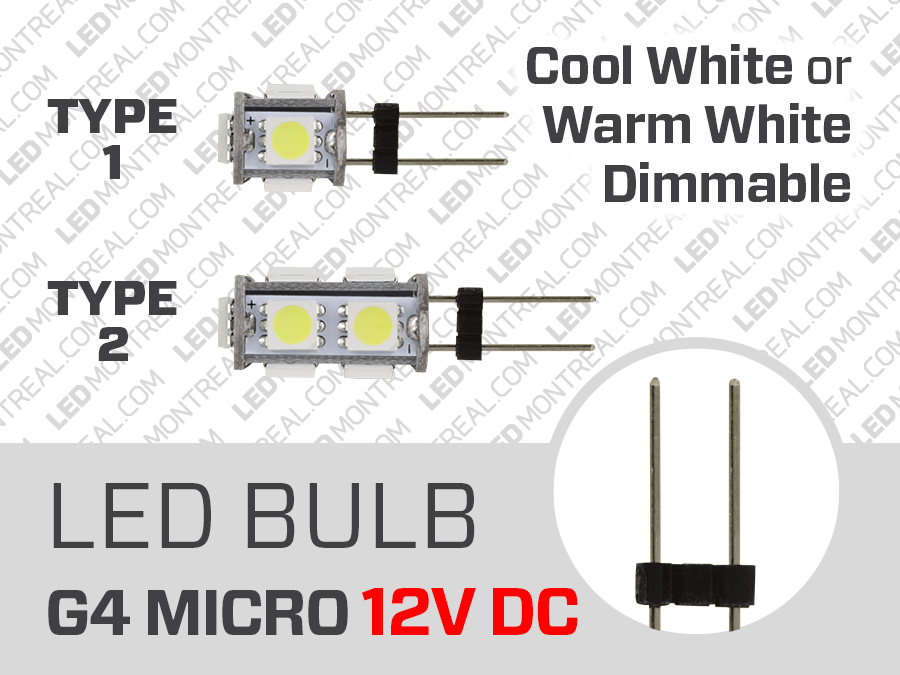 LED Bulb MICRO G4 12V-DC 0.5 to 1 Watt Dimmable - LED Montreal