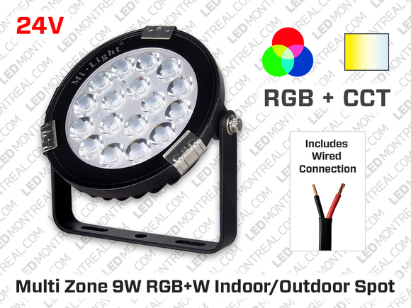Multi Zone 9W RGB+W Indoor/Outdoor Spot