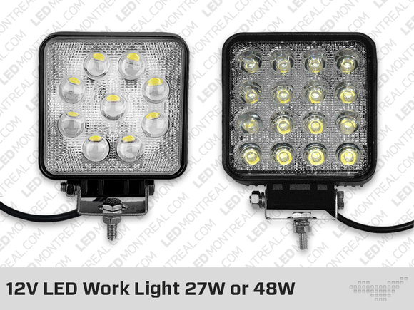12V LED Work Light 27W or 48W