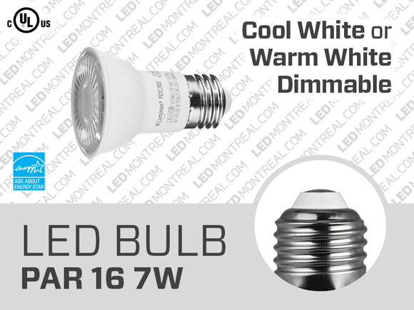 Ampoules LED SMD PAR16 7W Dimmables
