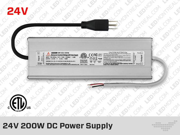 24V DC iP67 Indoor / Outdoor LED Driver 200W