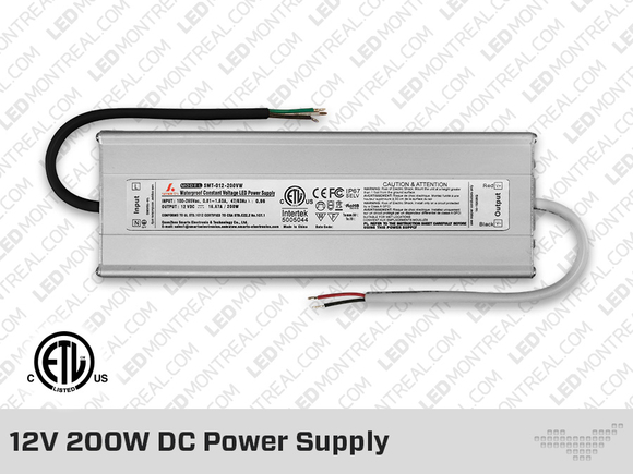 12V DC iP67 Indoor / Outdoor LED Driver 200W