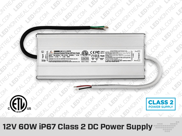 12V DC iP67 Indoor / Outdoor LED Driver 60W (5A)