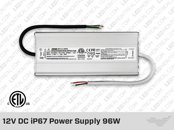 12V DC iP67 Indoor / Outdoor LED Driver 96W (8A)