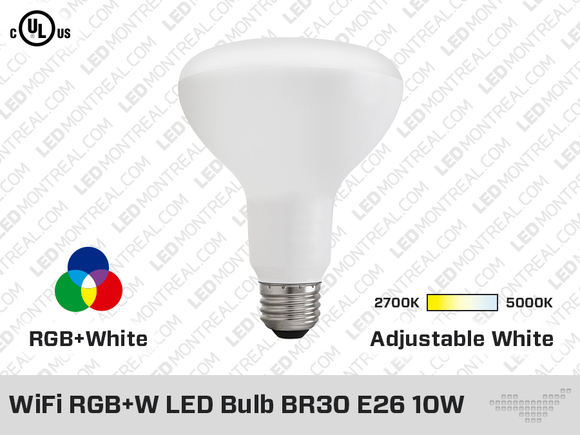 WiFi RGB+W LED Bulb BR30 E26 10W