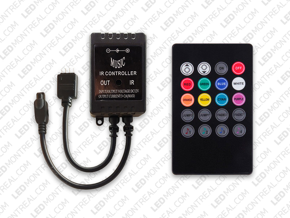 Contrôleur Sonore pour Ruban LED RGB avec Télécommande 20 Touches