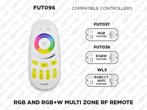 FUT096 - Télécommande RF 4 zones pour Rubans LED RGB et RGB+W