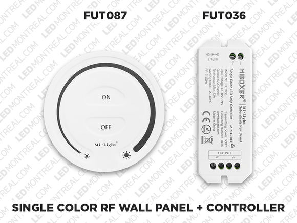 Télécommande Murale RF 1 Zones pour Rubans LED Couleur Unique (FUT087)