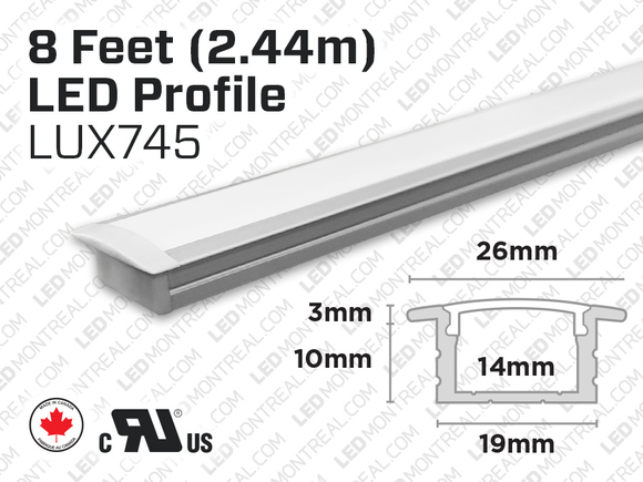 8 foot interior and exterior aluminum profile for LED Strip