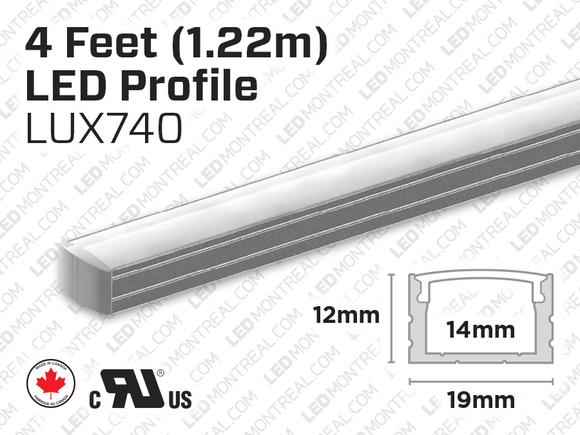 4 foot interior and exterior aluminum profile for LED Strip