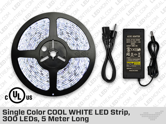 Single Color COOL WHITE LED Strip 300 LEDs 5 meter with Dimmer