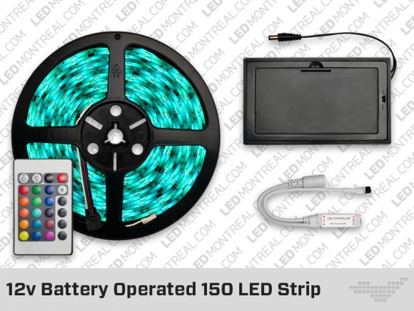12v Battery Operated 150 LED Strip with 24 key Remote