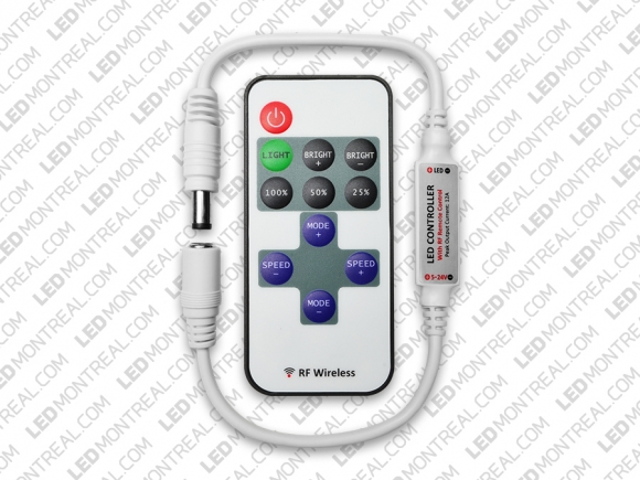 11 key RF Remote and Controller for Single Color LED Strips