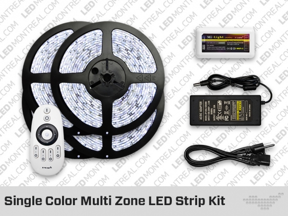 RF Multi Zone Single Color LED Strips and Bulbs Kit