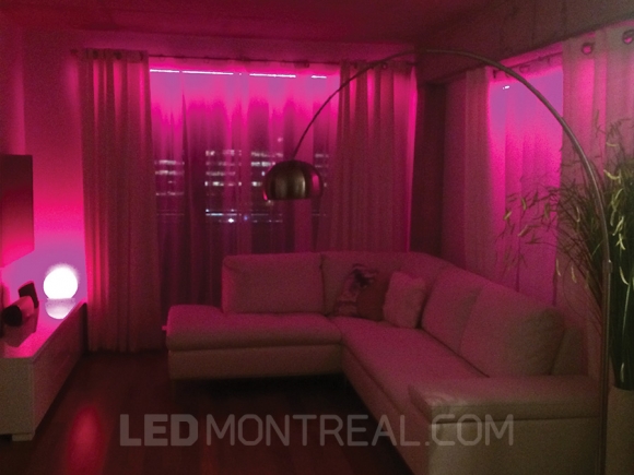 LED Strips behind curtains