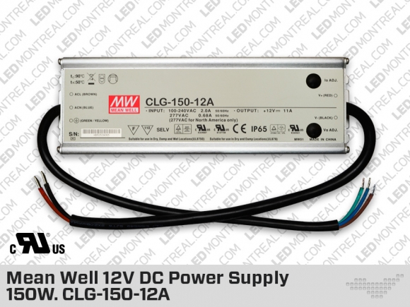 Mean Well Outdoor 12V DC Power Supply 132W 11A (CLG-150-12A)