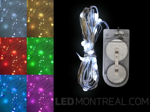 Mini Guirlande de 2m de lumières LED féériques à batterie