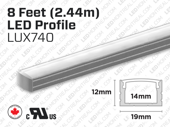 Barre en Aluminium de 8 pieds pour Ruban LED