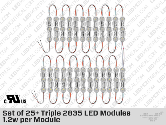 Set of 25 Triple 2835 LED Samsung Modules ( 1.2w per Module )