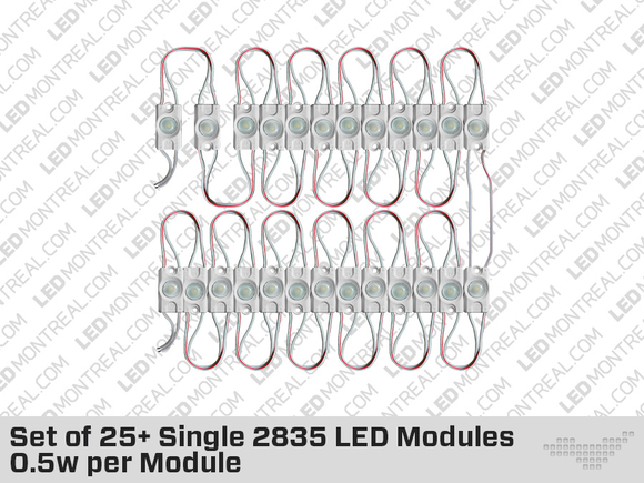 Kit de 25 Modules 2835 LED de Couleur Unique (1 LED de 0.5W par Module )