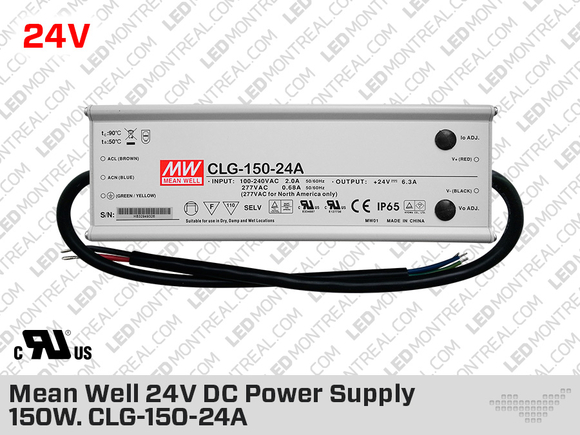 Mean Well Outdoor 24V DC Power Supply 150W 6.3A (CLG-150-24A)