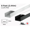 8 feet interior and exterior aluminum U shape profile for LED Strip (LUX740), 2 image