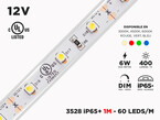 Ruban LED iP65+ 12V 3528 Couleur Unique à 60 LEDs/m - 1m (Ruban seul)