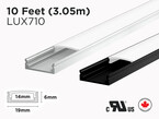 10 feet interior aluminum U shape profile for LED Strip (LUX710)