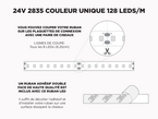 Ruban LED iP20 24V 2835 Haute intensité Blanc à 128 LEDs/m - 5m (Ruban seul)