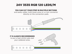 LIQUIDATION - Ruban LED iP20 24V RGB 3535 à 120 LEDs/m - 5m (Ruban seul)