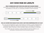 Ruban LED iP20 24V RGB 5050 Haute intensité à 60 LEDs/m  - 5m (Ruban seul)
