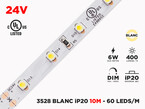 24V 10m iP20 3528 White LED Strip - 60 LEDs/m (Strip Only), Couleur-Température: 5000k Lumière du Jour