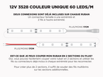 Ruban LED iP65+ 12V 3528 Couleur Unique à 60 LEDs/m - 5m (ruban seul)