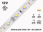 Ruban LED iP65+ 12V 3528 Couleur Unique à 60 LEDs/m - 5m (ruban seul)