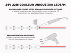 Ruban LED IP20 24V 2216 Couleur Unique à 300 LEDs/m - 25m (Ruban seul), Couleur-Température: 2700K Blanc Chaud, 3 image