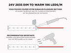 Ruban LED iP20 24V 2835 "Dim to Warm" à 196 LEDs/m - 5m (Ruban seul)