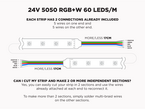 24V 5m iP67 RGB+W 5050 LED Strip - 60 LEDs/m (Strip Only)