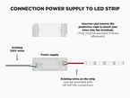 12V iP65+ LED Strip kit for shower niche - 1.2m with LUX745 profile, Color-Temperature : 3000K Warm White, 3 image