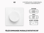 Télécommande Murale Rotative RF 1 Zone pour Rubans LED Couleur Unique (K1)