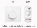 Kit Télécommande Murale Rotative et Contrôleur RF Couleur Unique 1 Zone