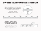 Ruban LED iP20 24V 2835 Haute intensité Blanc à 320 LEDs/m - 2.5m (Ruban seul)Ruban LED iP20 24V 2835 Haute intensité Blanc à 320 LEDs/m - 2.5m (Ruban seul)