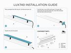 4 feet interior and exterior aluminum U shape profile for LED Strip (LUX740)