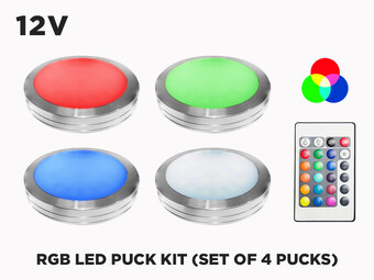 White LED Pucks Kit for Under Cabinet (set of 4 Pucks)